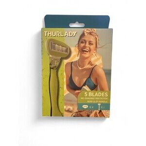 THURLADY  Safety Razor 5 Blade Razors for Women 1 Razor & 4 Refills Green